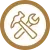 Icon - Strichzeichnung eines Hammers und eines Gabelschlüssels